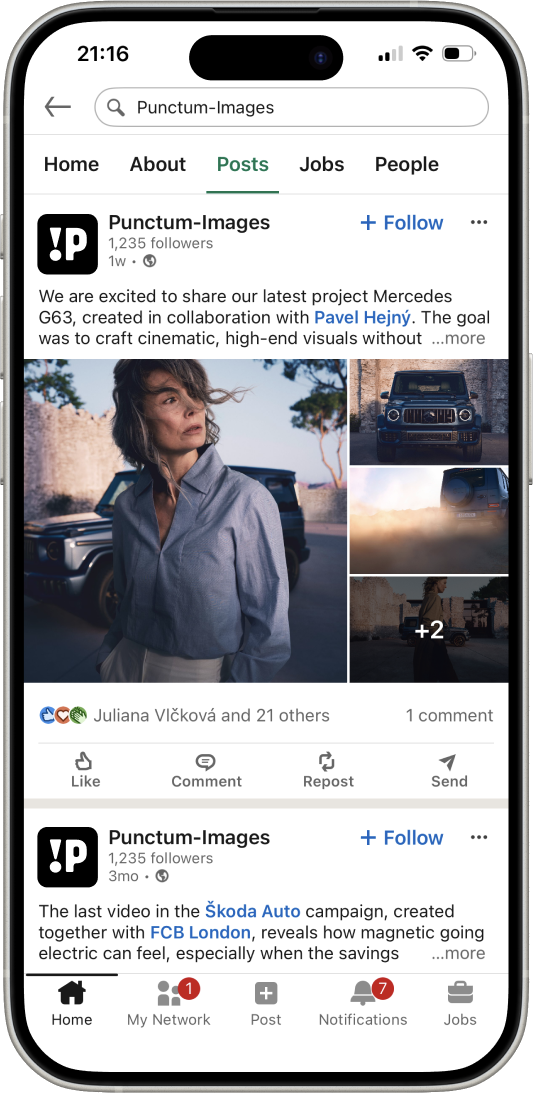 Punctum social post mockup on phone